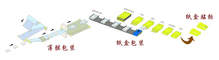 汽車空調濾清器裝盒機-裝袋裝盒貼標包裝生產線包裝流程示意圖.gif